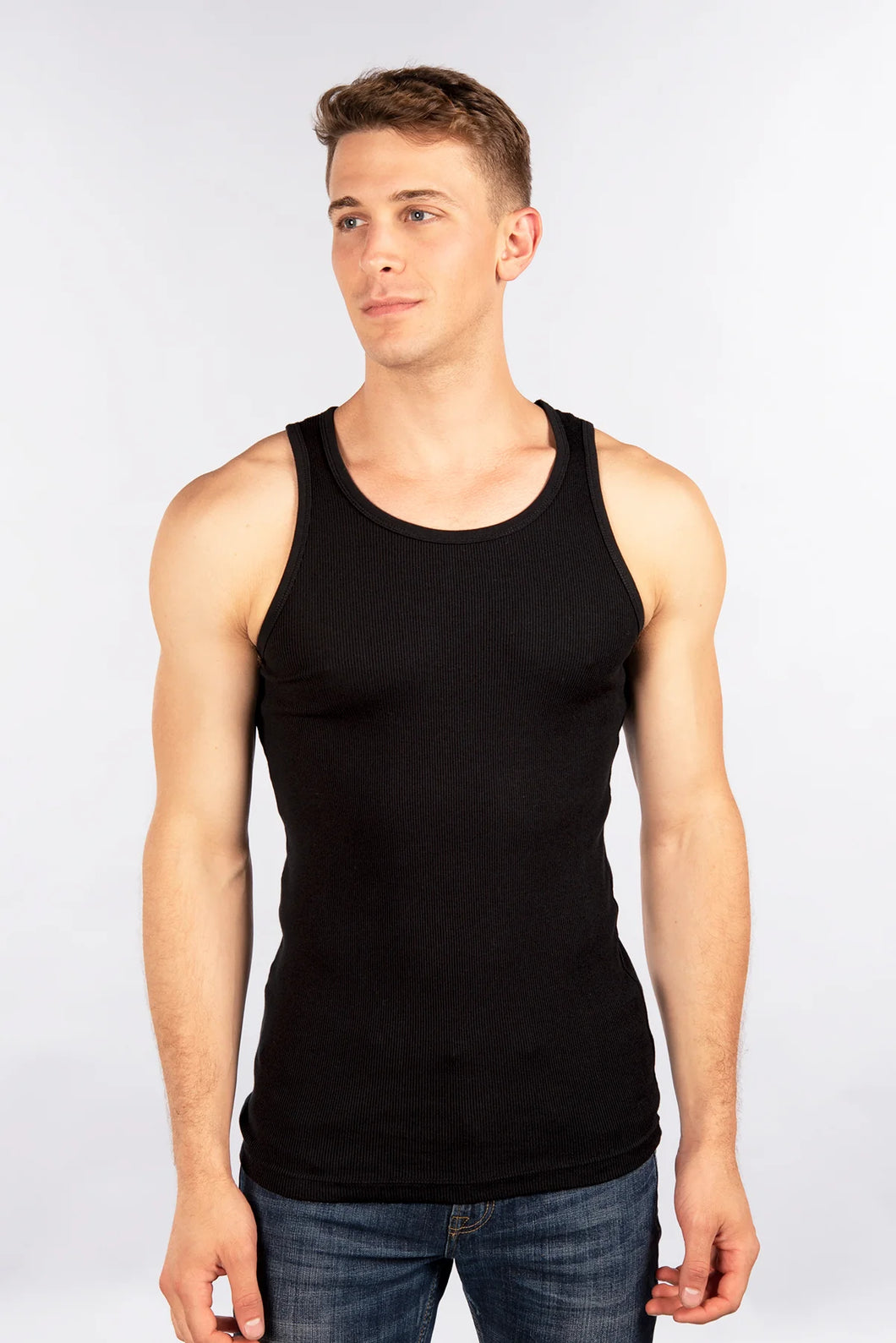 CITY LAB - RIBBED TANK TOP - BLACK
