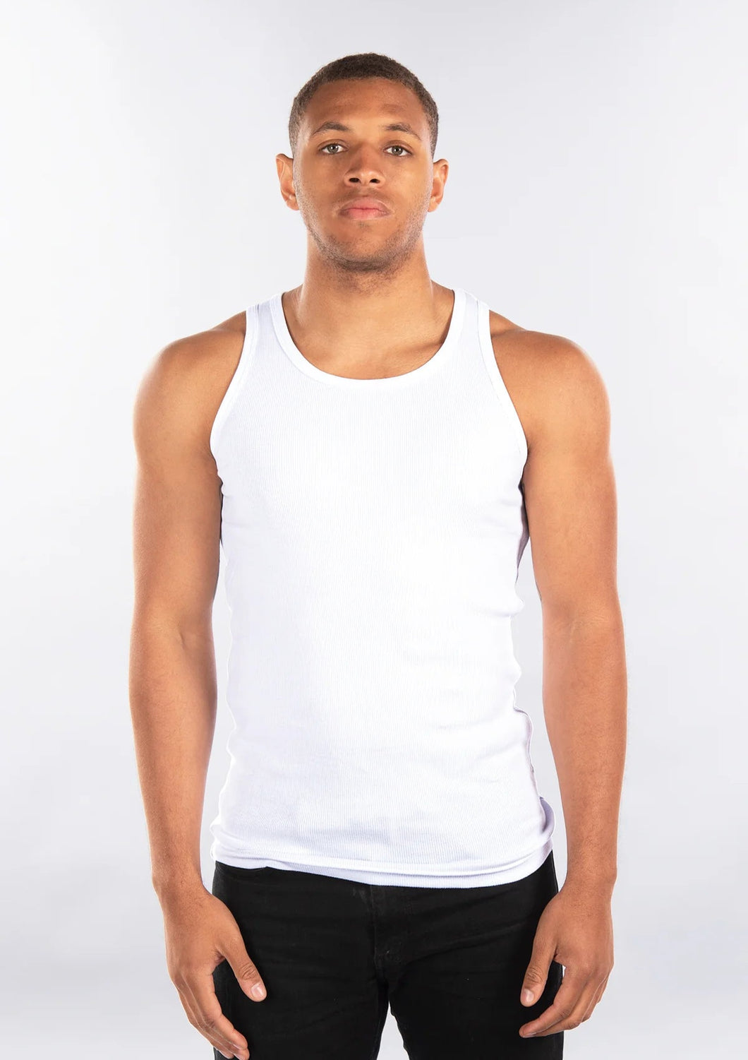 CITY LAB - RIBBED TANK TOP  - WHITE